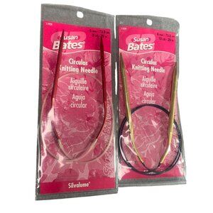 Susan Bates Silvalume Circular Knitting Needles Set 5mm & 6mm Sizes 8 & 10 New